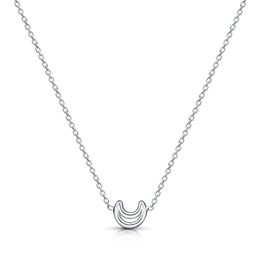 Amberta Damen Himmlisch Halsband aus 925 Sterling Silber: Mond Silhouette Halskette von Amberta