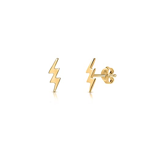 Amberta Damen Himmlisch Ohrstecker aus 925 Sterling Silber: 18K Vergoldete Donner Ohrstecker von Amberta