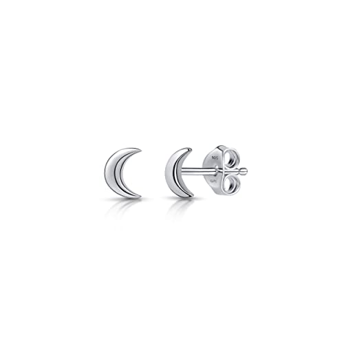 Amberta Damen Himmlisch Ohrstecker aus 925 Sterling Silber: Mond Ohrstecker von Amberta