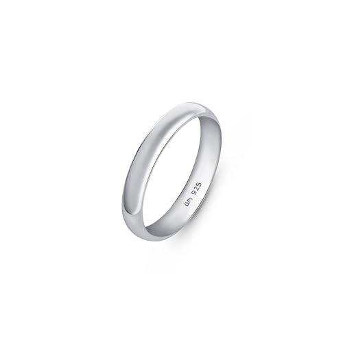 Amberta Damen Hochzeits Ring aus 925 Sterling Silber: 3.5 mm Sterling Silber Hochzeitsringe für Frauen - Ringgröße 57.6 von Amberta