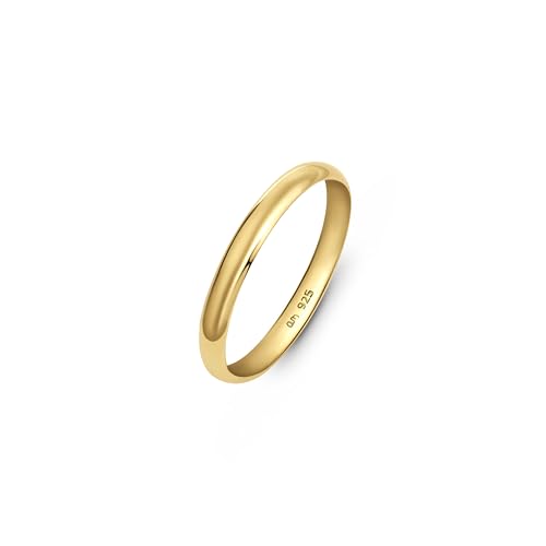 Amberta Damen Hochzeitsringe Silber 925 aus Vergoldet | Hochzeitsring Herren Silber | Ring Vergoldet Damen | Hochzeit Ringe Gold: Sterling Silber Ring Ringgröße 53.8 von Amberta