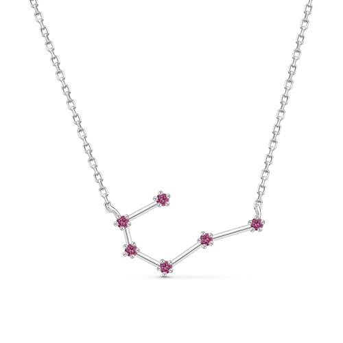 Amberta Damen Kette Sternbild mit Zirkonia aus 925 Sterlingsilber - Halskette Silber Sternzeichen mit Kristall: Kette Krebs Silber von Amberta