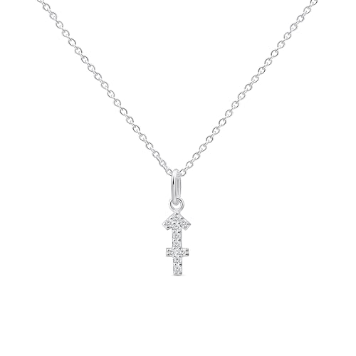 Amberta Damen Kette Sternzeichen mit Zirkonia aus 925 Sterlingsilber - Halskette Silber Sternzeichen: Schütze Kette Silber von Amberta