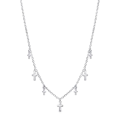 Amberta Damen Kreuz Halskette aus 925 Sterling Silber: Silber von Amberta