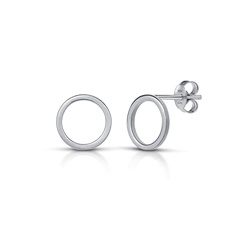 Amberta Damen Minimalistische Ohrstecker aus 925 Sterling Silber: Silberne Ohrstecker mit Mittlerem Umfang von Amberta