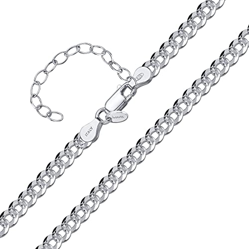 Amberta Damen Panzer Halskette im Diamantschliff aus 925 Sterling Silber: 5.5 mm 41 cm von Amberta