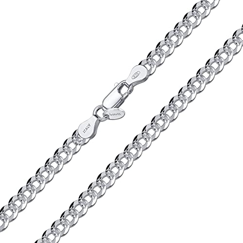 Amberta Damen Panzer Halskette im Diamantschliff aus 925 Sterling Silber: 5.5 mm 50 cm von Amberta