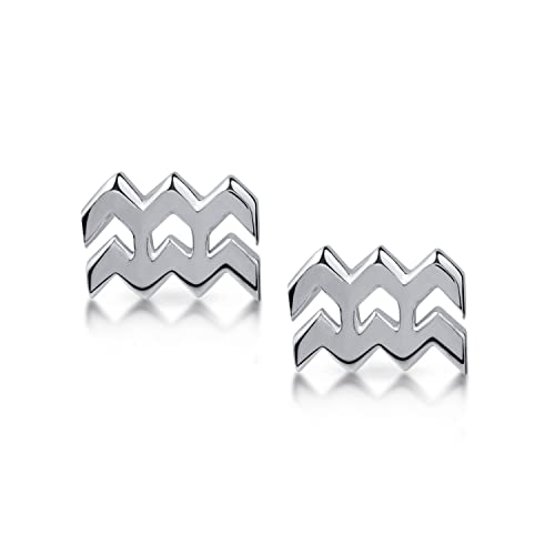 Amberta Damen Sternzeichen Ohrstecker aus 925 Sterling Silber: Wassermann von Amberta