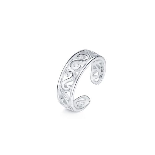 Amberta 925 Sterling Silber Zehering Verstellbar Damen | Delfin Blumen Krone Blatt Fußschmuck: Tribal Zehenringe von Amberta