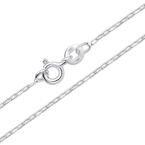 Amberta Echt 925 Sterling Silber Halskette Für Damen und Herren | Super Dünne Kette aus Silber Singapurkette Schlangenkette Panzerkette Schlichte 40 45 50 55 60 cm: 55 cm Büroklammerkette Amberta Echt 925 Sterling Silber Halskette Für Damen und Herren | Super Dünne Kette aus Silber Singapurkette Schlangenkette Panzerkette Schlichte 40 45 50 55 60 cm: 55 cm Büroklammerkette von Amberta