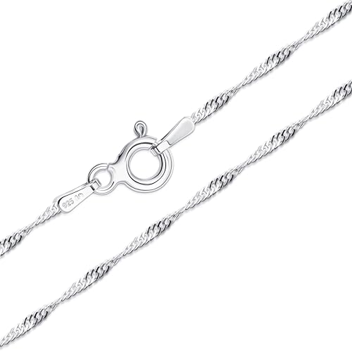 Amberta Echt 925 Sterling Silber Halskette Für Damen und Herren | Super Dünne Kette aus Silber Singapurkette Schlangenkette Panzerkette Schlichte 40 45 50 55 60 cm: 55 cm Singapurkette Silber Amberta Echt 925 Sterling Silber Halskette Für Damen und Herren | Super Dünne Kette aus Silber Singapurkette Schlangenkette Panzerkette Schlichte 40 45 50 55 60 cm: 55 cm Singapurkette Silber von Amberta