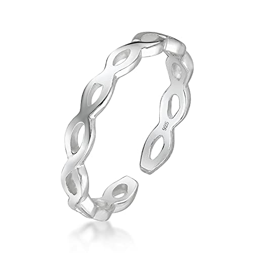 Amberta Echt 925 Sterling Silber - Ring für Damen - Einstellbare Größe - Unendlichkeit Flechtmuster Design - Größe 18 1/4 von Amberta