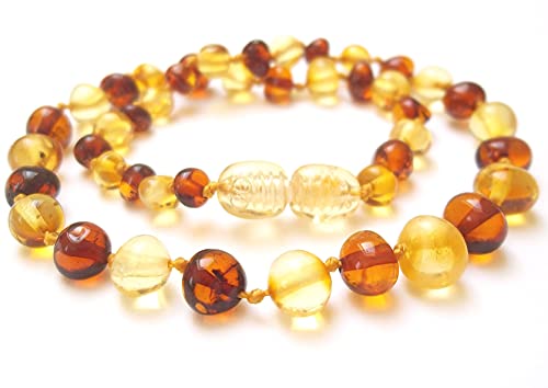 Amberta Bernstein-Halskette, 32 cm - 100% Hochwertiger, Zertifizierter Baltischer Bernstein - Authentische Perlenkette von Amberta
