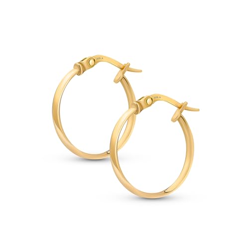 Amberta Italien 9 Karat Ohrringe Kreolen Gold für Damen | 9K Damen Ohrringe Gold 375 | Gold Creolen Damen | Creolen Echt Gold: 15 mm Amberta Italien 9 Karat Ohrringe Kreolen Gold für Damen | 9K Damen Ohrringe Gold 375 | Gold Creolen Damen | Creolen Echt Gold: 15 mm von Amberta