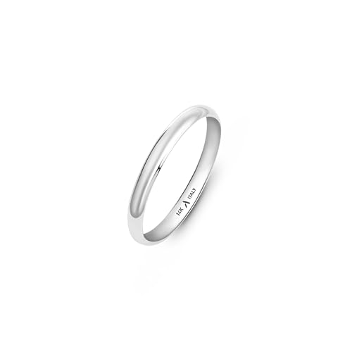 Amberta Massiv Italienische 14K 585er Gold Eheringe für Damen und Herren | Echte 585 Gold Trauringe für Sie und Ihn | Polierte Premium Gelbgold & Weißgold Ringe: 2 mm Weissgold Ring Größe53 von Amberta