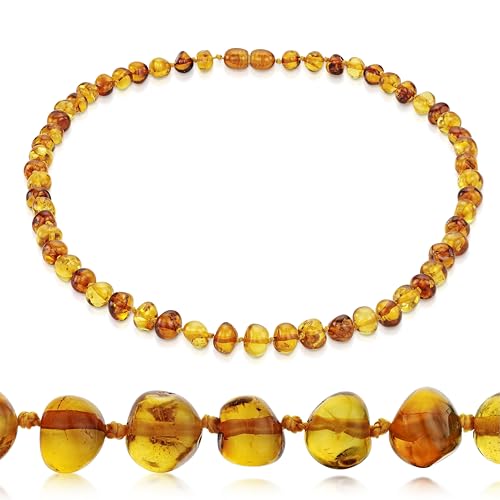 Amberta Natur Bernstein Kette Halskette ECHTE BALTISCHE Bernstein (50 cm) von Amberta
