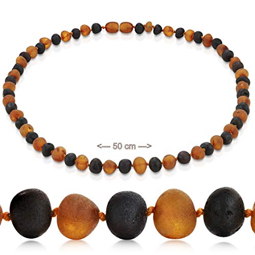 Amberta Natur Bernstein Kette Halskette ECHTE BALTISCHE Bernstein (50 cm) von Amberta