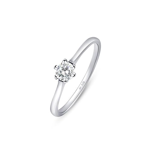 Amberta Verlobungsringe Sterling Silber 925 Mit Zirkonia | Ewigkeitsring | Solitärring Für Frauen | Ringgröße 48.7 von Amberta