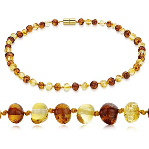 NATUR BERNSTEIN KETTE HALSKETTE ECHTE BALTISCHE BERNSTEIN (35cm) Amberta® von Amberta