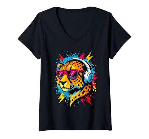 Damen Techno House Electro Minimal Goa PSY Trance Acid Rave DnB T-Shirt mit V-Ausschnitt von Ambient Progressive Psytrance Jungle Dubstep Beat