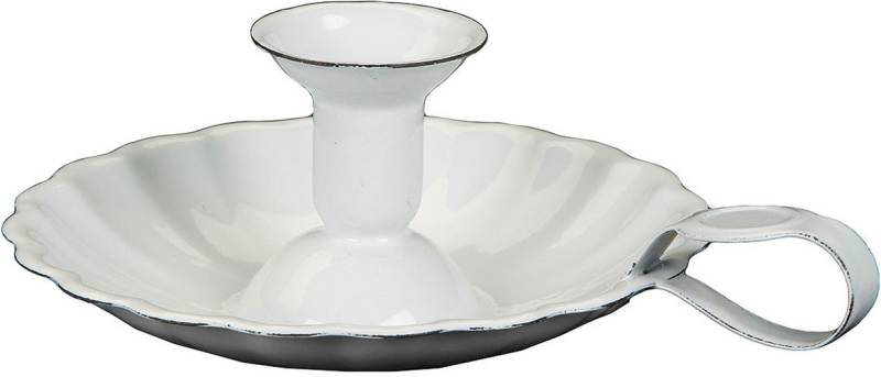 Ambiente Haus Kerzenständer "Kerzenständer aus Emaille in Antikweiß" von Ambiente Haus