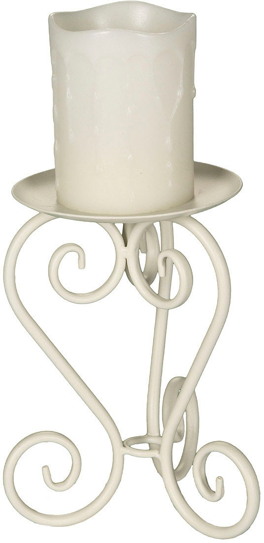 Ambiente Haus Kerzenständer "Kerzenständer in Antikweiß - (H) 20 cm" von Ambiente Haus