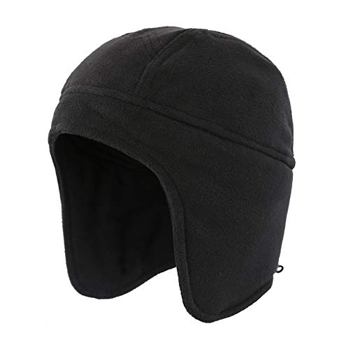 Home Prefer Warme Fleece-Beanie-Mütze für Herren und Damen, mit Ohrenklappen, Schwarz, 58 von Home Prefer