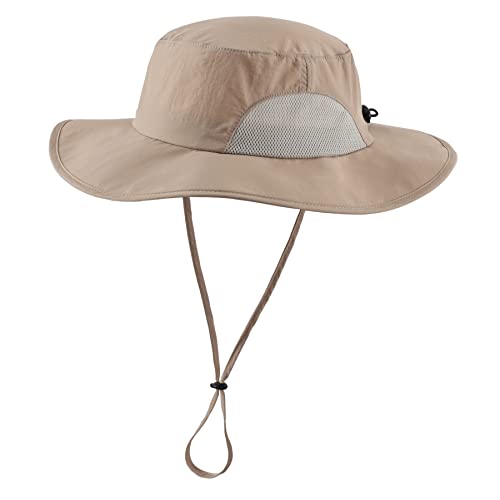 Home Prefer UPF50+ Herren Sonnenhut mit breiter Krempe, Fischerhut für Damen, Milky Khaki, Einheitsgröße von Ambientehome