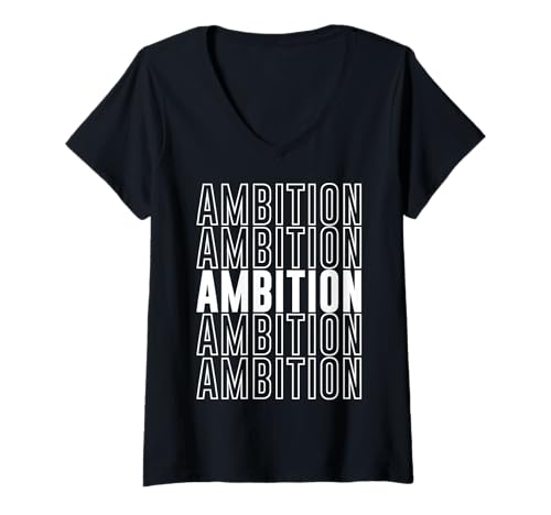 Damen Ehrgeiz T-Shirt mit V-Ausschnitt von Ambition Apparel
