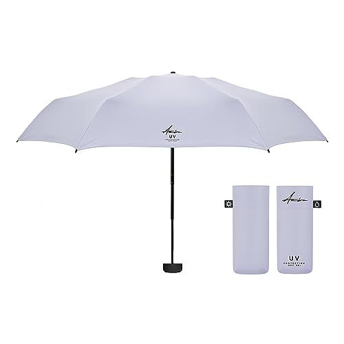 Ambra UV: Regenschirm mit UV-Schutz. Windfester Mini-Taschenschirm für Regen und Sonne. 220 g 18 x 5 cm. Flieder von Ambra UV PROTECTION