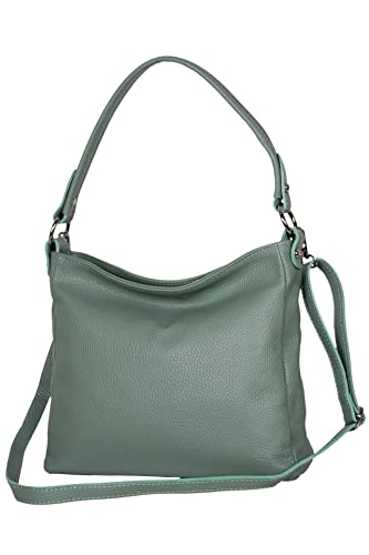AMBRA Moda GL35 - Damen Handtasche Schultertasche Umhängetasche aus genarbtem Rindsleder (Avocadogrün) von AMBRA Moda