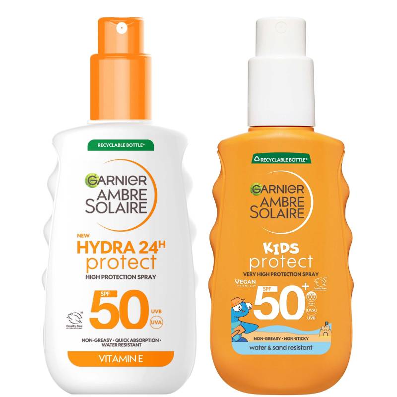 Garnier Ambre Solaire Adults & Kids SPF50 Suncream Spray 150ml Bundle von Ambre Solaire