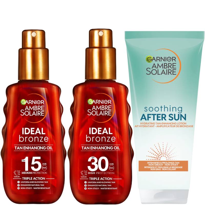 Garnier Ambre Solaire Ideal Bronze Protective Oil SPF15 & SPF30 with After Sun Tan Maintainer von Ambre Solaire