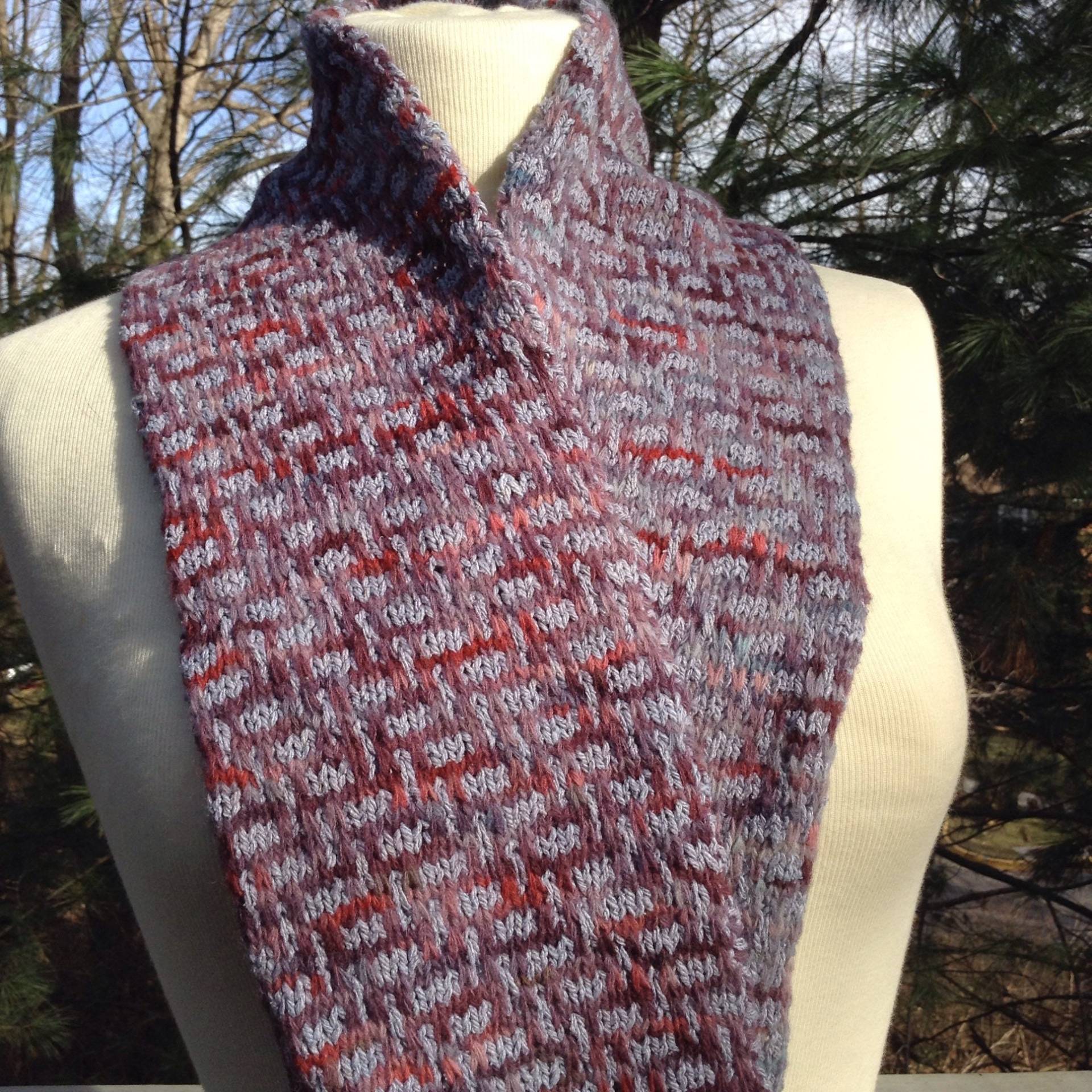 Lila Und Grau Mosaik Strickschal Lila Und Grau Mosaik Strickschal von AmbrosianFiberArts