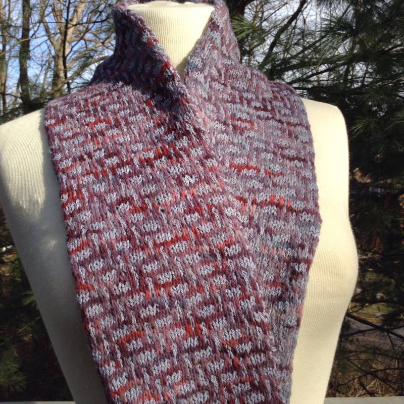Lila Und Grau Mosaik Strickschal Lila Und Grau Mosaik Strickschal von AmbrosianFiberArts