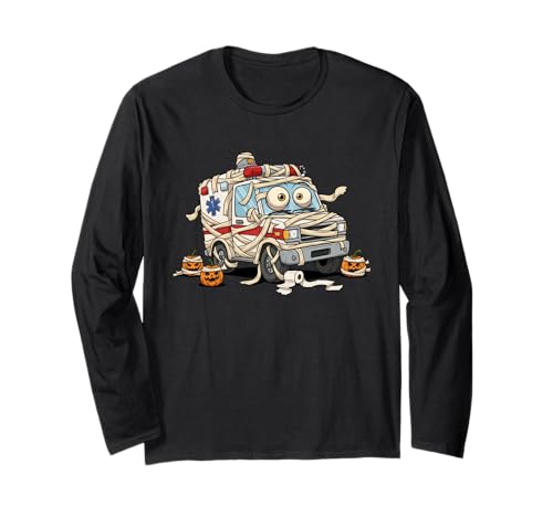 Lustige Ambulanz Mama Kürbis Halloween Kinder Herren Damen Langarmshirt von Ambulance Lovers Cute Halloween Outfits Boy Girl