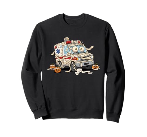 Lustige Ambulanz Mama Kürbis Halloween Kinder Herren Damen Sweatshirt von Ambulance Lovers Cute Halloween Outfits Boy Girl