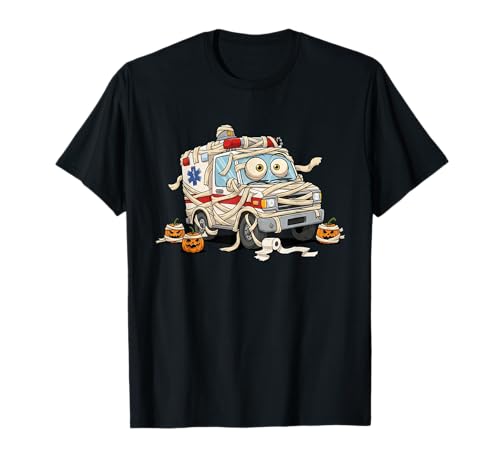 Lustige Ambulanz Mama Kürbis Halloween Kinder Herren Damen T-Shirt von Ambulance Lovers Cute Halloween Outfits Boy Girl