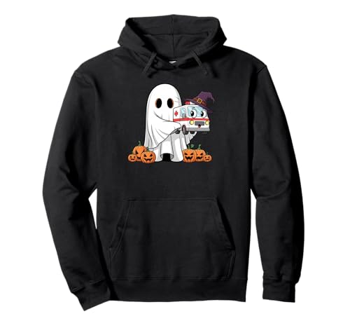 Lustiger Geist Krankenwagen Kürbis Halloween Kinder Herren Damen Pullover Hoodie von Ambulance Lovers Cute Halloween Outfits Boy Girl
