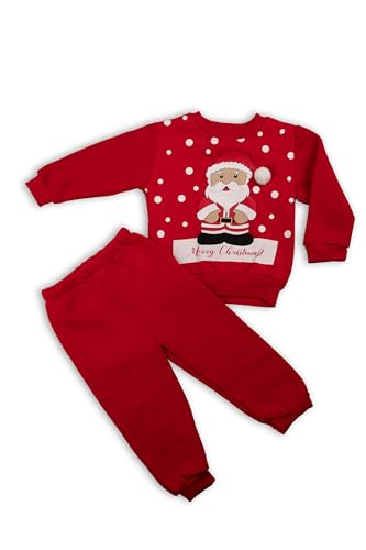 Amdrabola Weihnachten Kinderkleidung Set, Schlafanzug Langarm Baumwolle, für Mädchen, Jungen, Kinder, Kleinkind, Code: 124 (3 Jahre) von Amdrabola