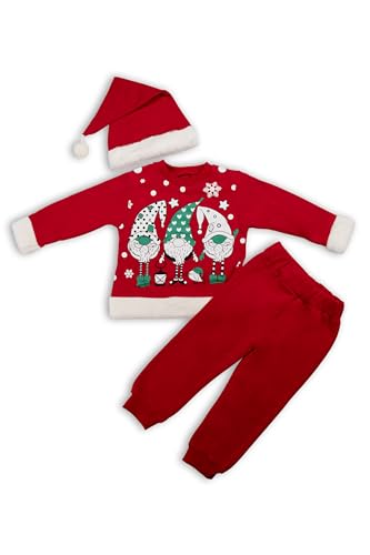 Amdrabola Weihnachten Kinderkleidung Set, Schlafanzug Langarm Baumwolle, für Mädchen, Jungen, Kinder, Kleinkind, code : 132 (3 Jahre) von Amdrabola