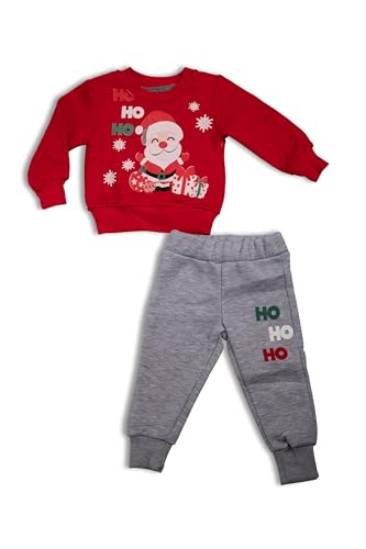 Amdrabola Weihnachts Baby Set, Unisex, Frohe Weihnachten, 2pc Sets, Langarm, Tracksuit, Strampler Pyjama 116, 9-12 Monate von Amdrabola