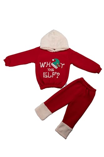 Amdrabola Weihnachts Baby Set, Unisex, Frohe Weihnachten, 2pc Sets, Langarm, Tracksuit, Strampler Pyjama 118, 12-18 Monate von Amdrabola