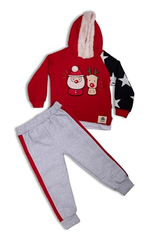 Amdrabola Weihnachts Baby Set, Unisex, Frohe Weihnachten, 2pc Sets, Langarm, Tracksuit, Strampler Pyjama 121, 9-12 Monate von Amdrabola