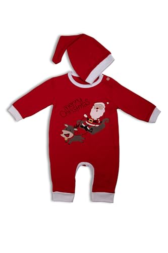 Amdrabola Weihnachts Baby Set, Unisex, Frohe Weihnachten, 3pc Sets, Langarm, Bodys Outfit, Strampler Pyjama 122, 3-6 Monate von Amdrabola