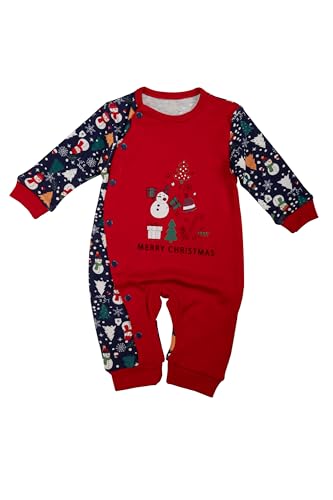 Amdrabola Weihnachts Baby Set, Unisex, Frohe Weihnachten, Langarm, Bodys Outfit, Strampler Pyjama 109, Snapsuit 109 9-12 Monate von Amdrabola
