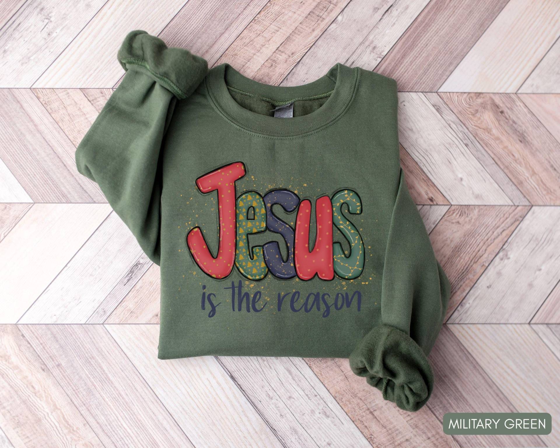 Christliches Jesus-Sweatshirt, Weihnachtsbibel-Vers-Sweatshirt, Trendiges Glaubensbekleidungsgeschenk, Jesus Liebt Dich, Der Grund Für Die Saison von AmeCollectiveStudio