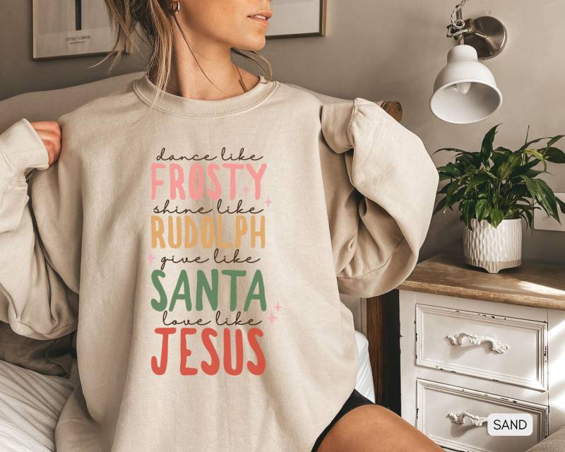 Religiöses Weihnachten Sweatshirt, Geben Wie Santa Liebe Jesus, Christlicher Weihnachtspullover, Christliches Jesus Krippe Sweatshirt von AmeCollectiveStudio