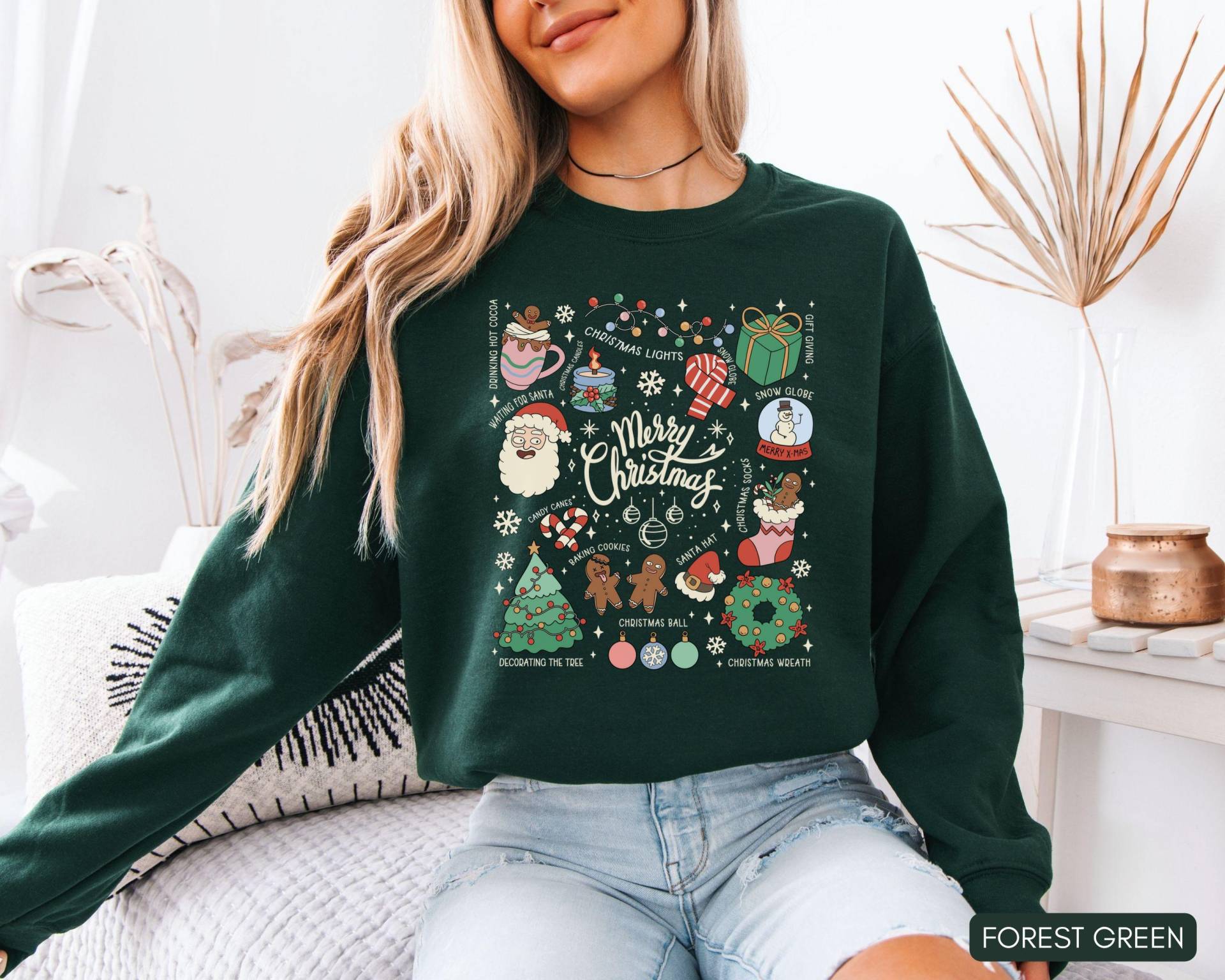 Tis The Season Weihnachten Sweatshirt, Retro Urlaub Weihnachtsbaum Pullover, Santa Weihnachtsgeschenk, Festliches Sweatshirt von AmeCollectiveStudio