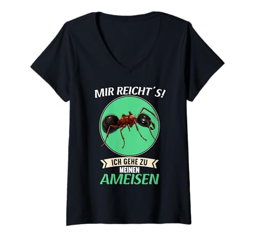 Damen Ameisen Ameise T-Shirt mit V-Ausschnitt von Ameisen Ameise Tier Shop